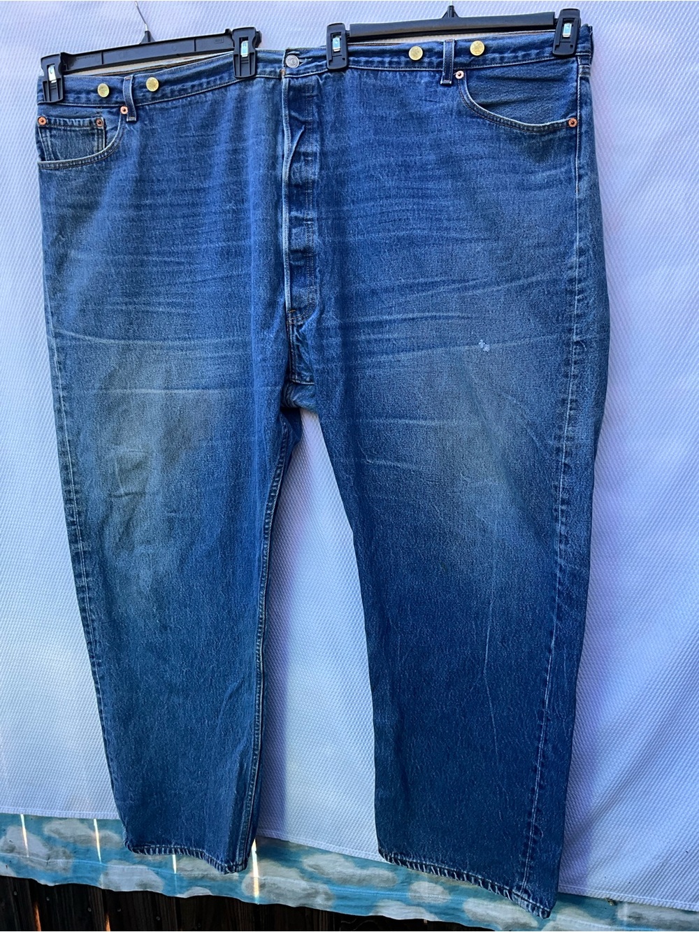 Y2K Vintage Levi's 501 Original Jeans Mens 58x34 Blue Denim Button Fly Mexico